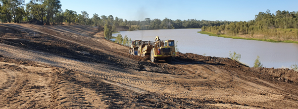 Site 8 works on river bank during construction
